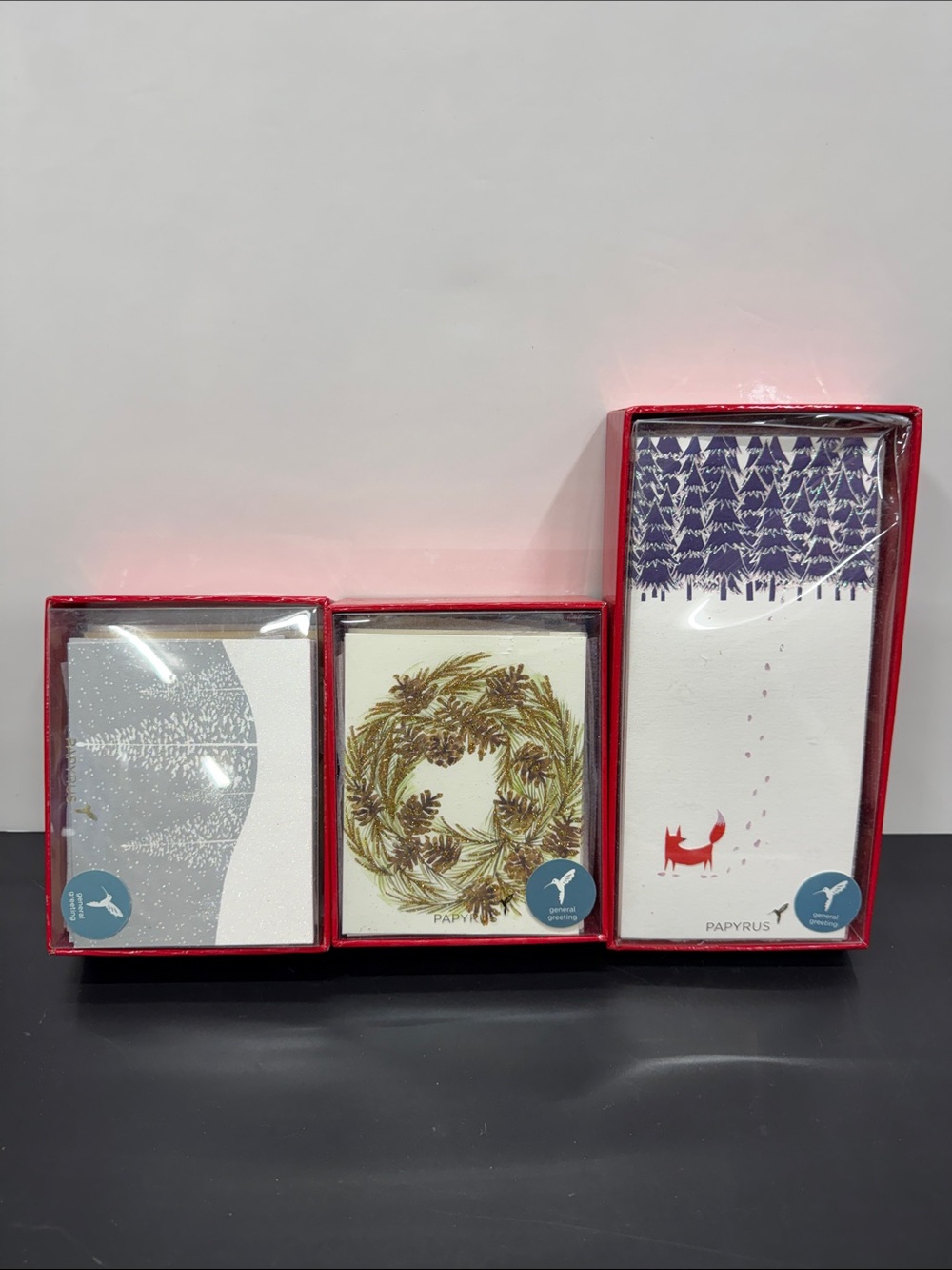 Papyrus Holiday Card Set - Red, Green & White
